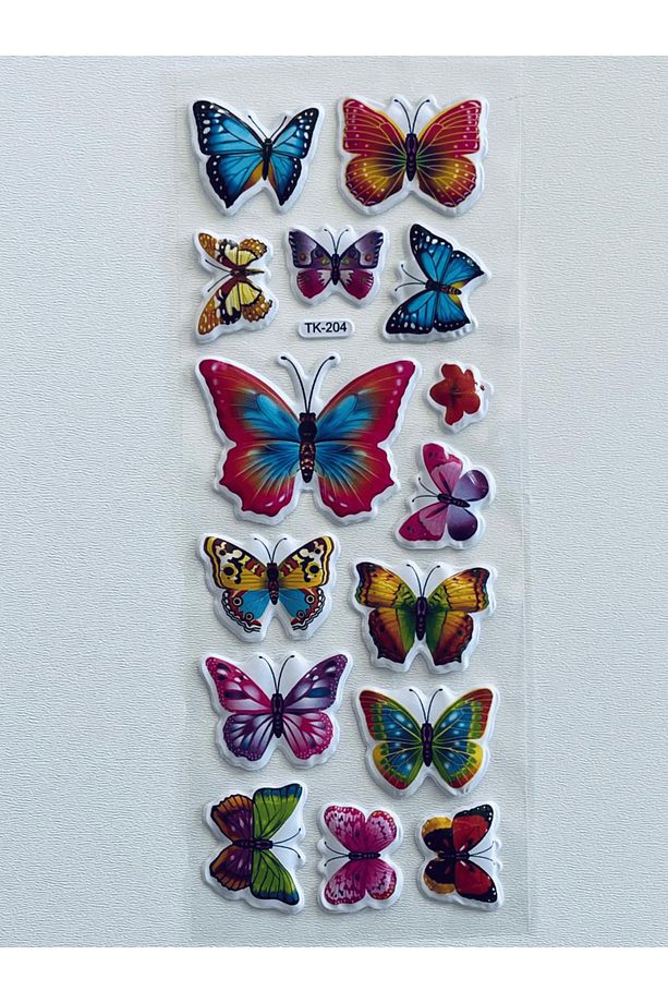 Kabartmalı 3D Kelebek Sticker Seti | 4 Sayfa - 4