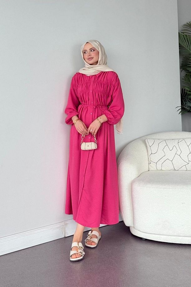 Semiz Gipeli Elbise Pembe - 4