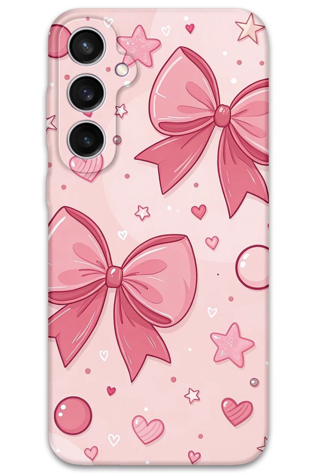 Galaxy S24 Compatible Ribbon Pattern Phone Case + Screen Protector - 5803