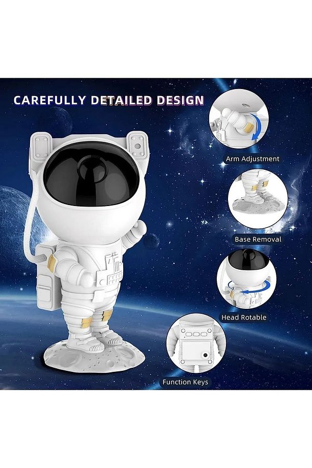 Astronot Projektör Gece Masa Lambası Kumandalı Projeksiyon Aydınlatma - 2