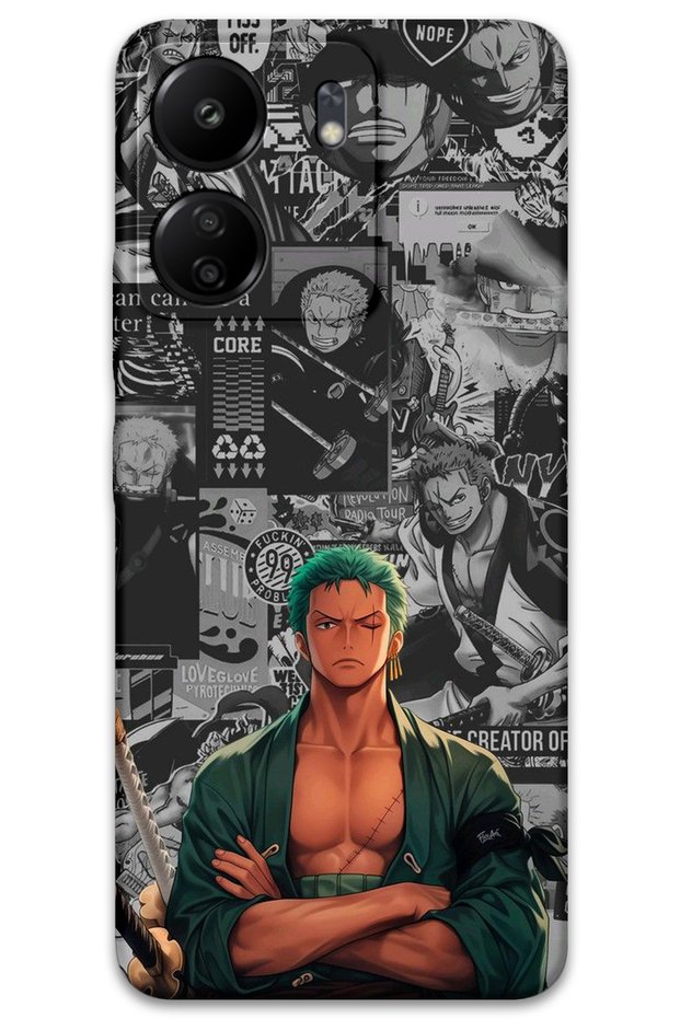 Xiaomi Redmi 13C Compatible Anime Patterned Phone Case + Screen Protector - 5756