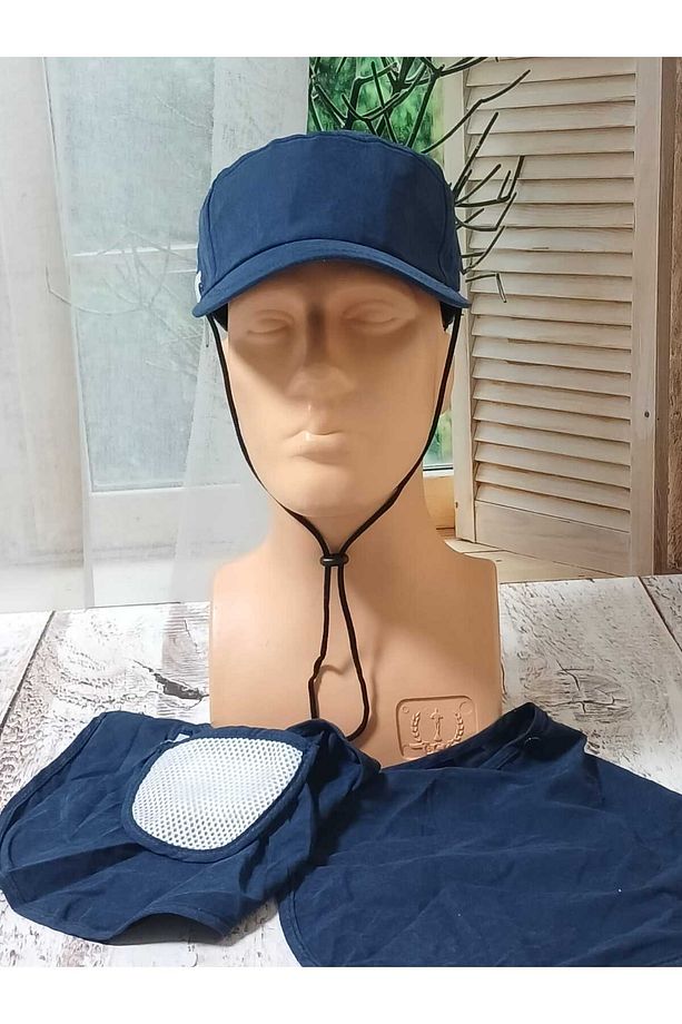 Ense Korumalı File Maskeli Şapka - 4