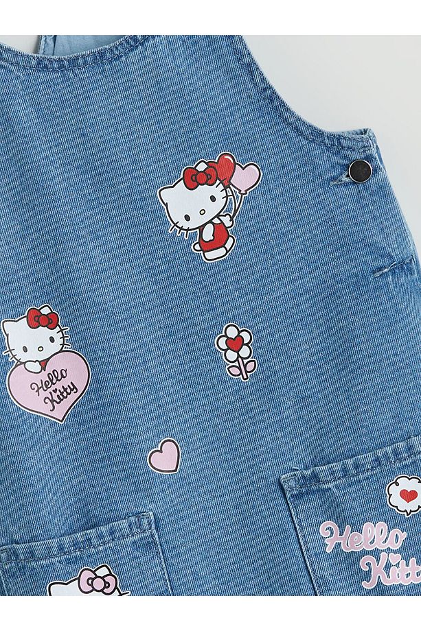 Hello Kitty Baskılı Kız Çocuk Jean Elbise - 2
