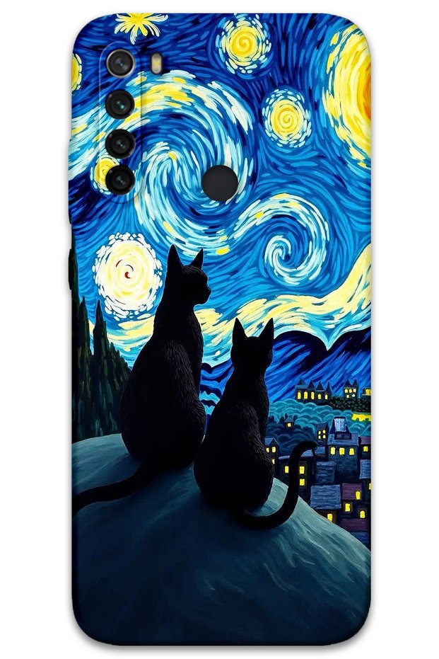 Xiaomi Redmi Note 8 Compatible Cat Pattern Phone Case + Screen Protector - 5782