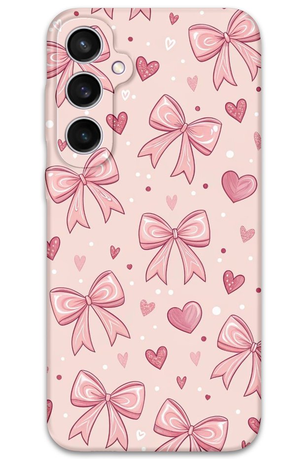Galaxy S24 Plus Compatible Ribbon Pattern Phone Case + Screen Protector - 5802
