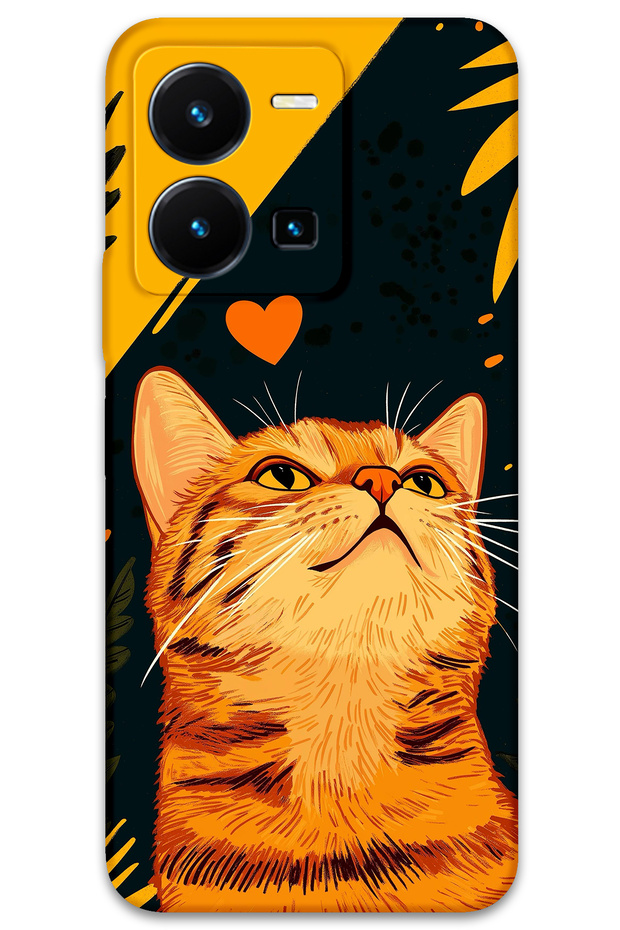 Vivo Y22S Compatible Cat Pattern Phone Case + Screen Protector - 5783