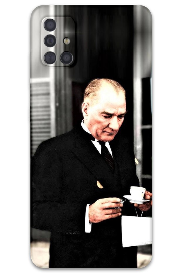 Galaxy A51 Compatible Ataturk Pattern Phone Case + Screen Protector - 5850