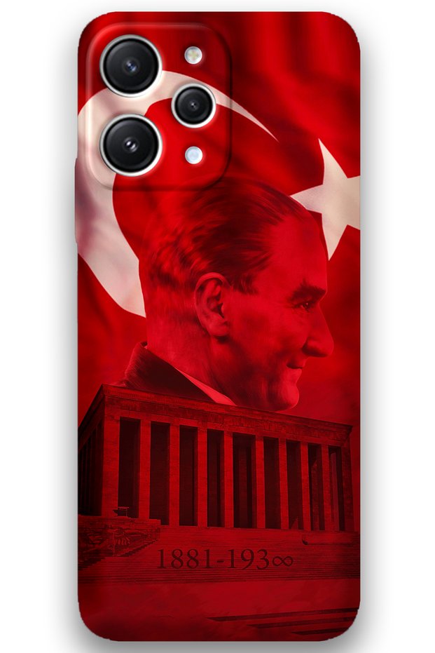 Xiaomi Redmi 12 Compatible Ataturk Pattern Phone Case + Screen Protector - 5848