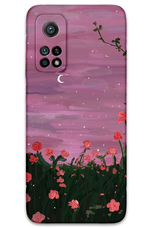 Xiaomi Mi 10t Compatible Flower Pattern Phone Case + Screen Protector - 5793