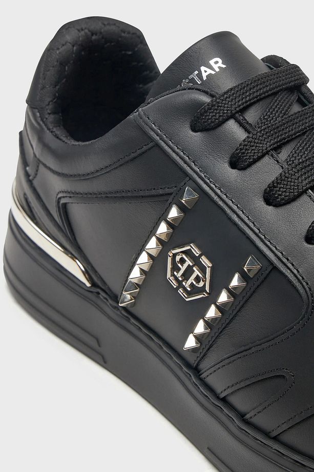 Logolu Hakiki Deri Zımba Detaylı Kalın Taban Sneaker Ayakkabı Erkek AYAKKABI USC0658 P - 5