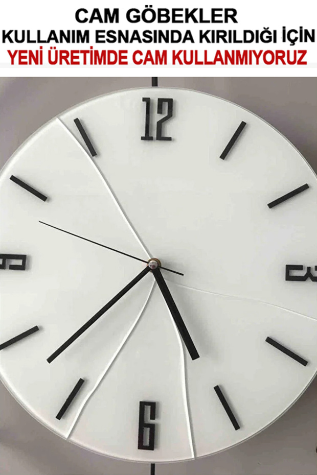 LED backlit clock SİYAH (BÜYÜK BOY 50 X 75 CM) Nano Abs Kırılmaz Göbek, Sarkaçlı Metal Duvar Saati - 3