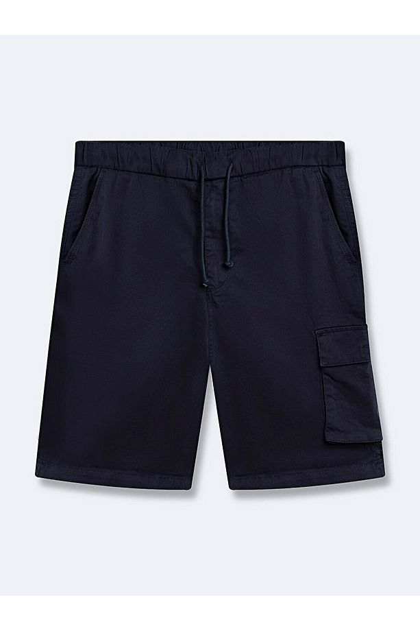 Basıc Midi Regular Gabardin Lacivert Şort - 1