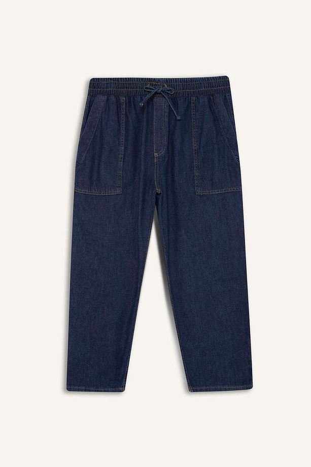 Pull On Carrot Fit Yüksek Bel Crop Fit Yumuşak Jean Pantolon E0956AX25SM - 1