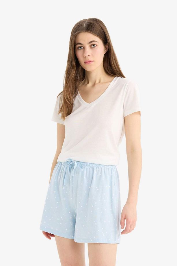 Regular Fit Beli Lastikli Şort Pijama Altı-Fall in Love E4504AX25SM - 5