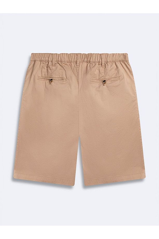 Basıc Midi Regular Gabardin Bej Şort - 2