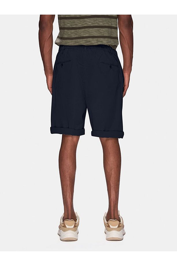 Basıc Midi Regular Gabardin Lacivert Şort - 3