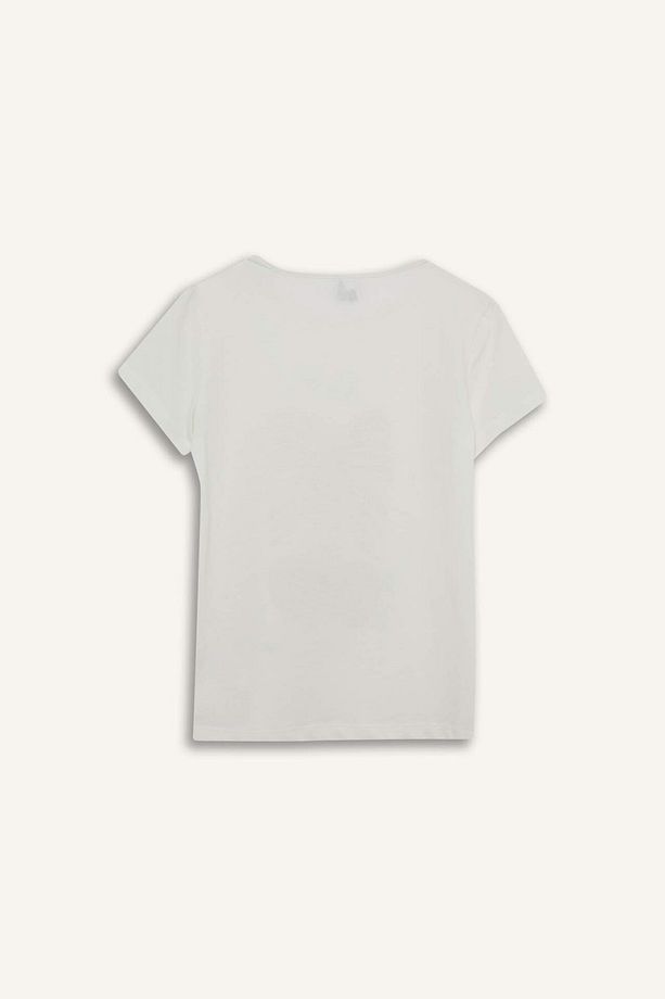 Kız Çocuk Pijama Takımı Baskılı Kısa Kollu Üst Beli Lastikli Şort E0667A825HS - 6
