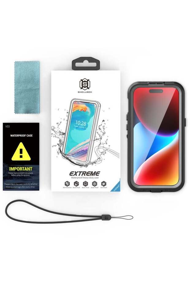 Case for iPhone 15 - ShellBox Waterproof IP68 MagSafe Case - Black - 4