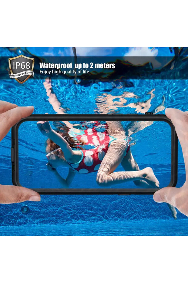 Case for iPhone 14 Pro Max - ShellBox Waterproof IP68 Case - Black - 6