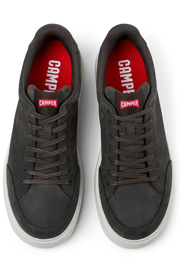 Men's Dark Gray Genuine Leather Classic Sneaker With Comfort Sole, Stylish Daily RunnerK21 - 3