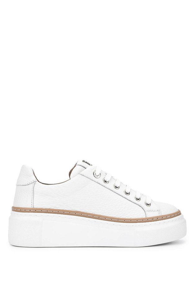 Women's Genuine Leather White Sneakers & Sports Shoes
