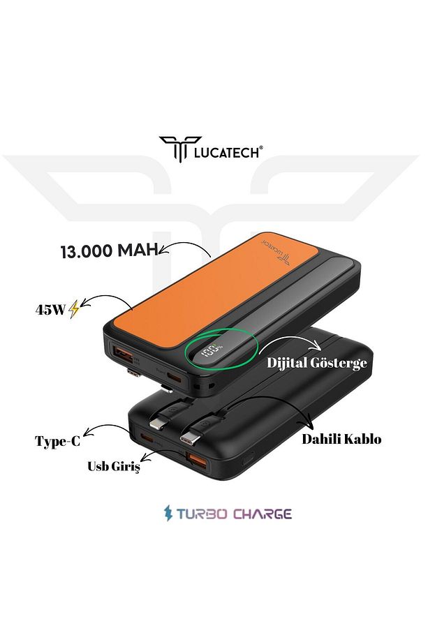 Samsung A32 / A33 / A34 / A35 / M34 / M51 / S21 / S23 / S24 / S25 uyumlu 13.000 mAh 45W Powerbank - 3