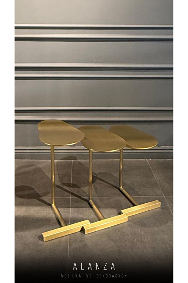 Velur 3lü yan sehpa - 2