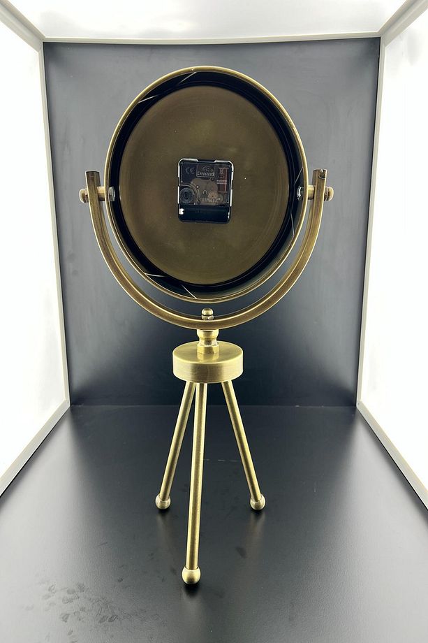 27 * 47 CM TRİPOD MODEL ESKİTME METAL MASA SAATİ - 4