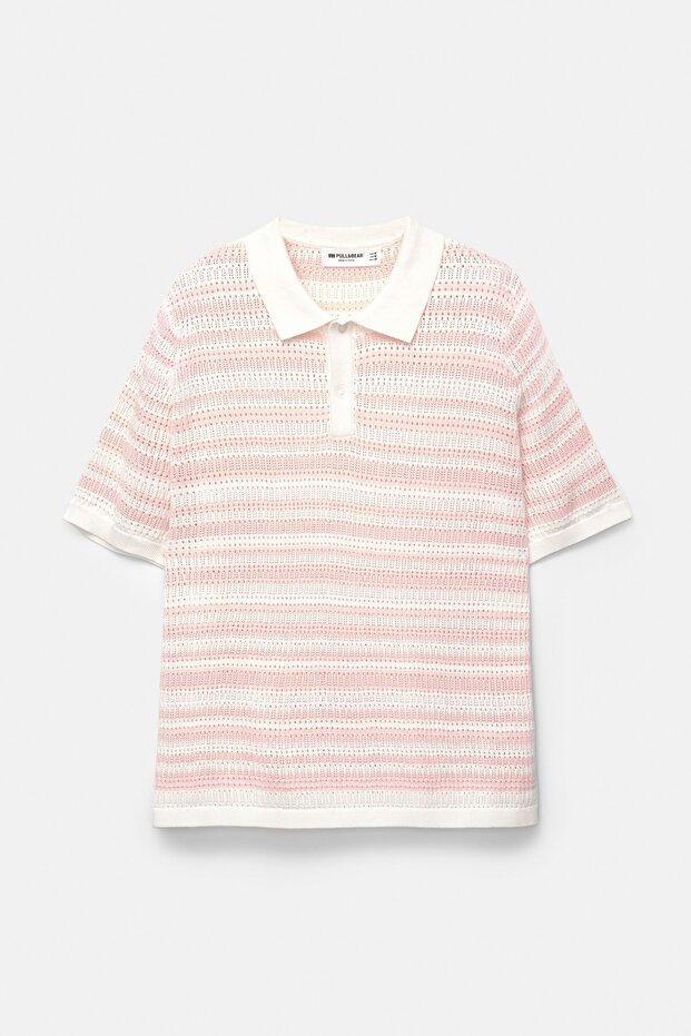 Ajurlu çizgili polo - 7