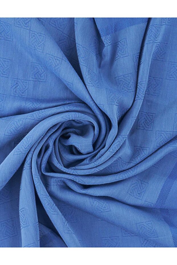 شال ليوسل بنمط مونوغرام صغير نيلي - 2