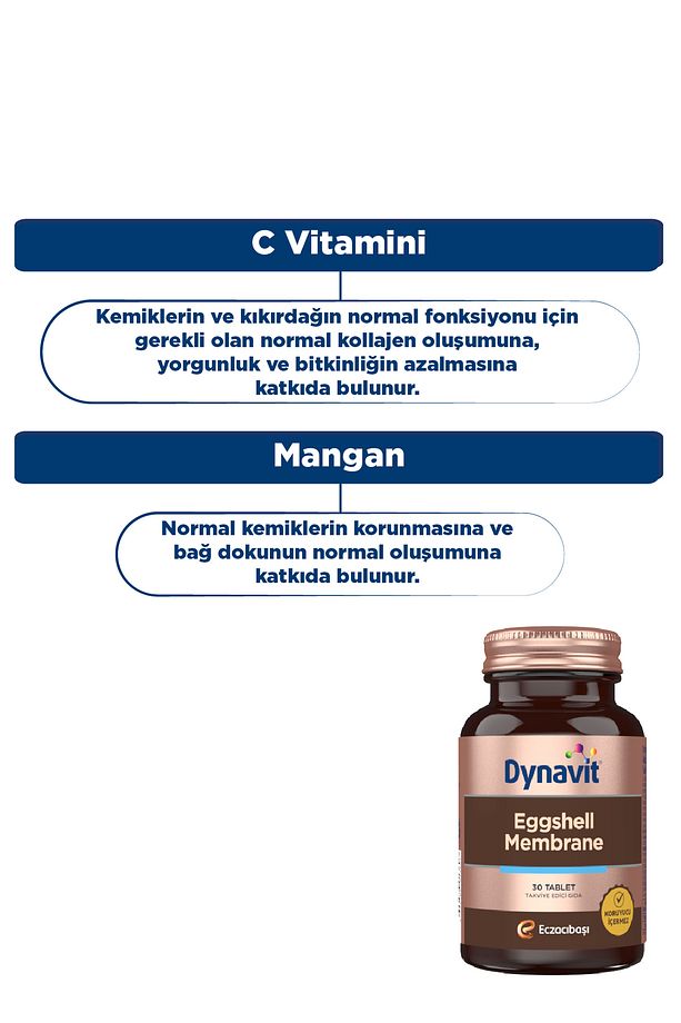 Eggshell Membrane 30 Tablet - Yumurta Kabuğu Zarı, Metilsülfonilmetan, C Vitamini, Zerdeçal,Manganez - 6