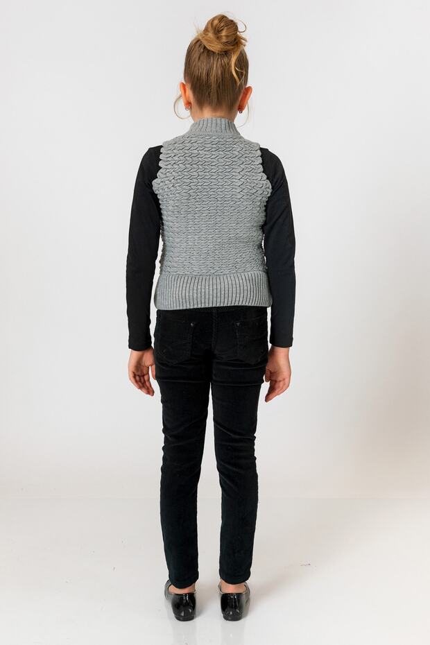 Sivi džemper za devojčice - 5