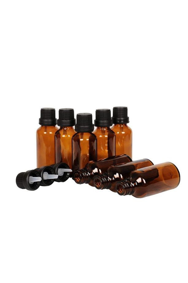 20ml - Damlalıklı Amber Cam Şişe - 10 Adet - 1