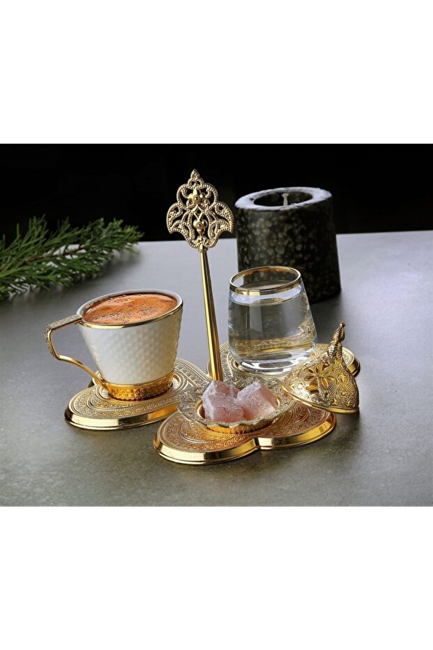 Porcelain - Damat Single Presentation Coffee Set - Gold
