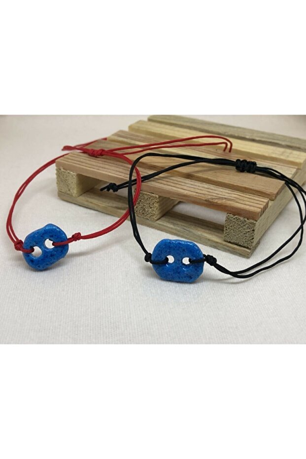 سوار بحبل مزدوج مزين بالخرز على شكل عين الشر - 1