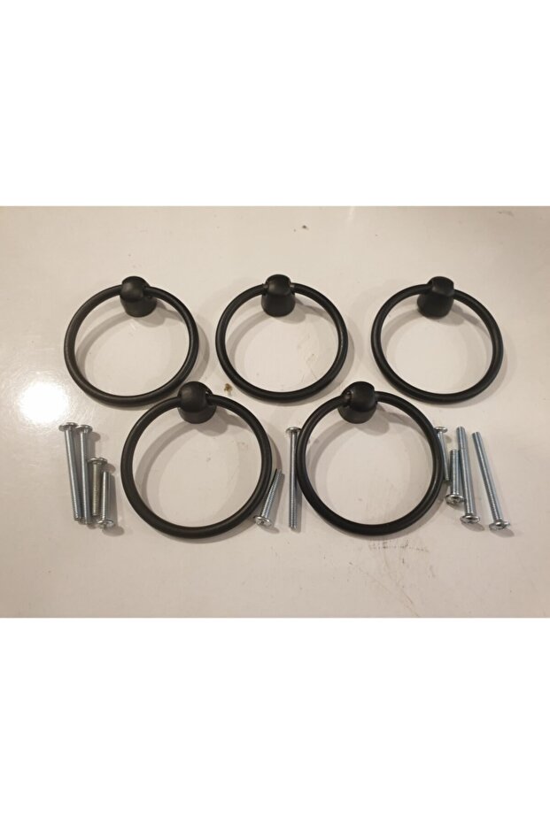 Black Ring Handle Single Cabinet Kitchen Drawer 5 Pieces