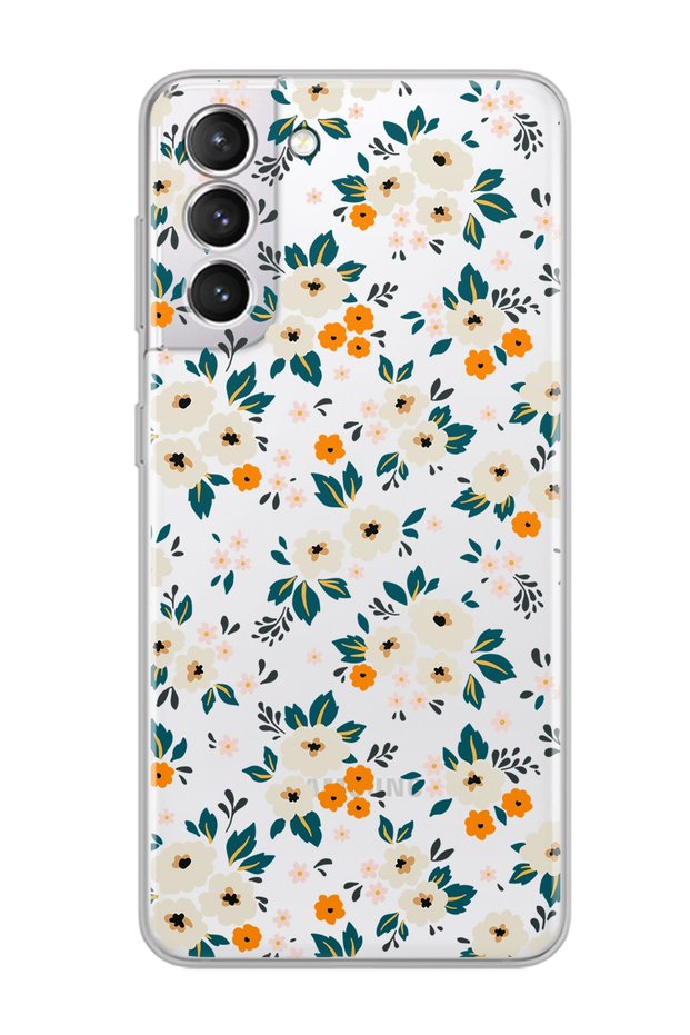 Super Transparent Phone Case for Samsung Galaxy S21 Fe Flower Garden Design