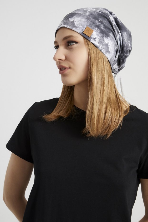 Women's Batik, trendy Rope Detailed 4 Season Hat Beanie Buff Ultra Soft Natural Combed Cotton