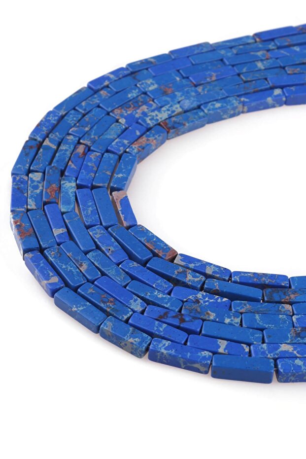 4x13 Mm Rectangular Cut Blue Variscite Stone String - Dz3426d-m
