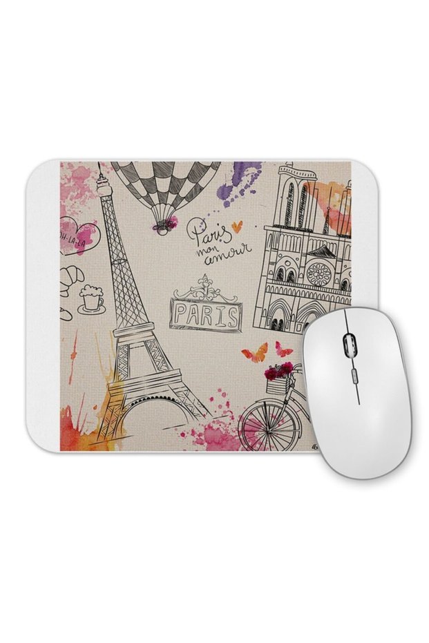 Paris Eiffel Tower Flying Balloon Mouse Pad