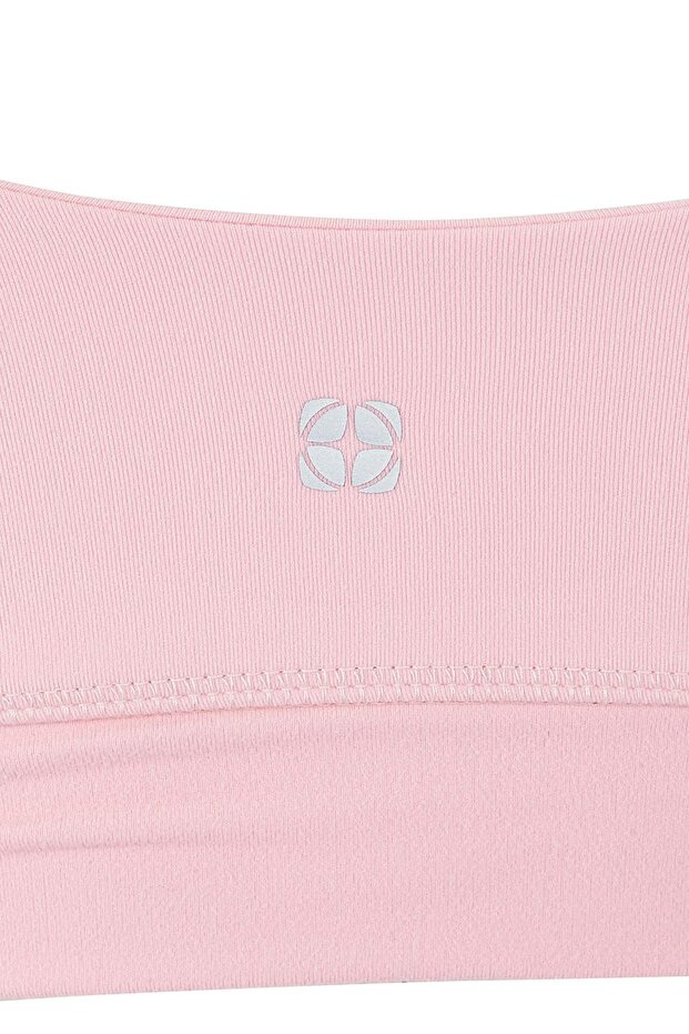 Pembe Fırçalı Soft Kumaş Destekli/Şekillendirici Kalın Askılı Örme Spor Sütyeni THMSS24SS00008 - 7