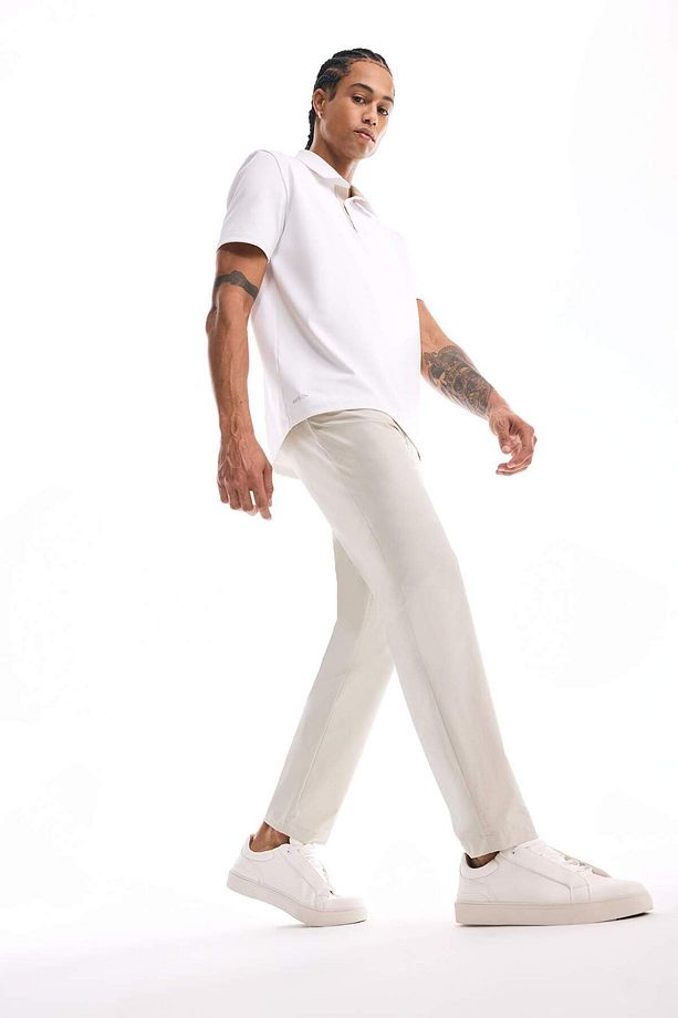 DeFactoFit Slim Fit Dar Kesim Standart Paça Dokuma Pantolon D9247AX25SP - 3