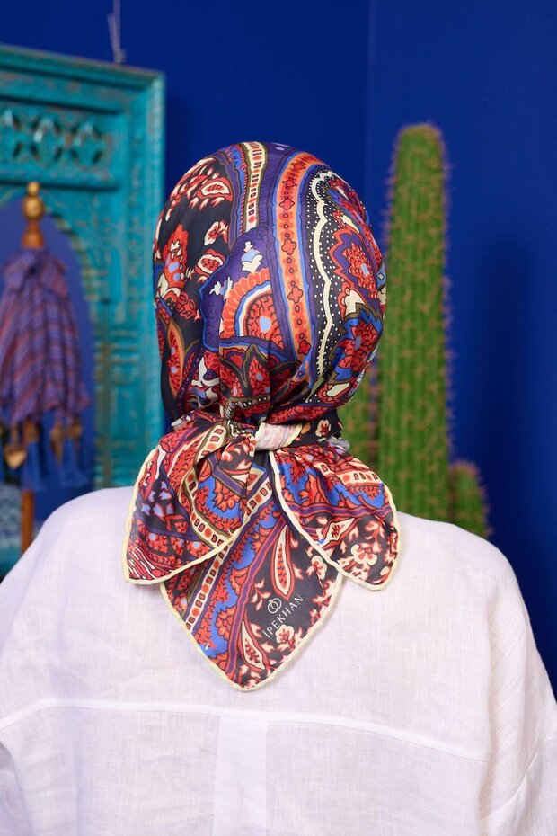 وشاح منقوش أنيق من القطن الرقيق - 2