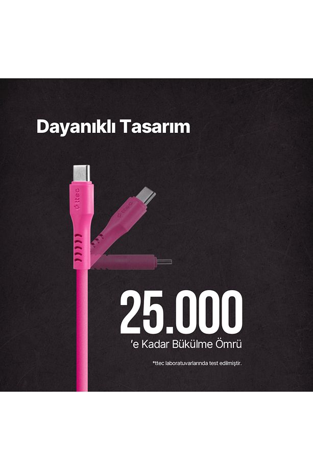 USB-C - USB-C 120cm 60W PD/QC Hızlı Şarj/Data Kablosu - 5