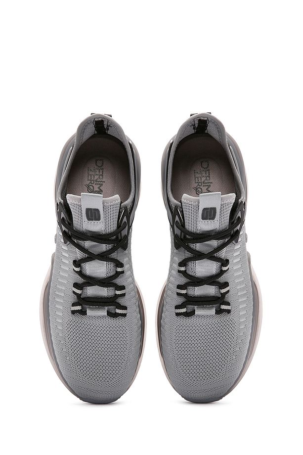 Zero Erkek Gri Bağcıklı Kalın Tabanlı Kumaş Sneaker 24sfd69266f - 8