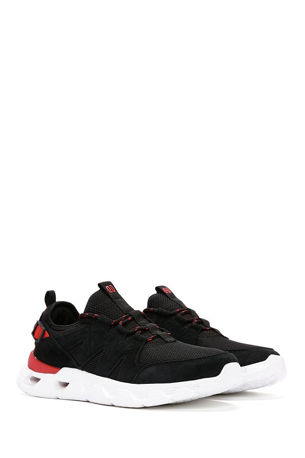 Erkek Siyah Bağcıklı Kalın Tabanlı Deri Sneaker 24sfd694414 - 4