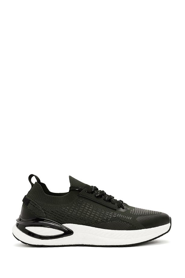 Zero Erkek Yeşil Bağcıklı Kalın Tabanlı Kumaş Sneaker 24sfd69246f - 1