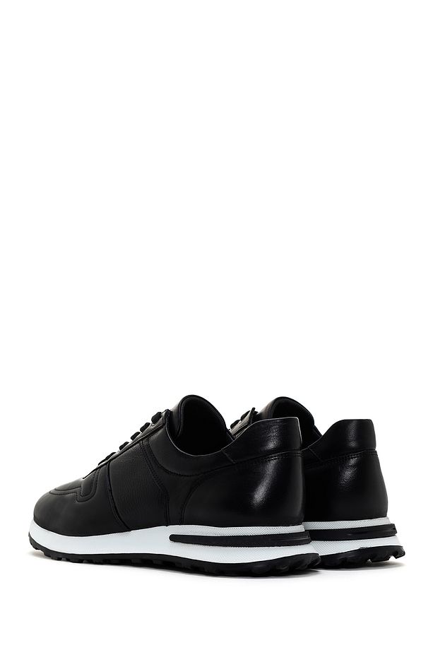 Erkek Siyah Kalın Tabanlı Deri Sneaker 24sfd641818 - 5