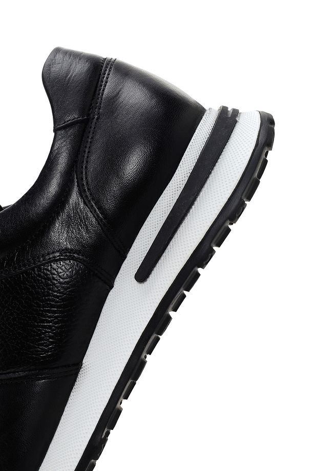 Erkek Siyah Kalın Tabanlı Deri Sneaker 24sfd641818 - 7