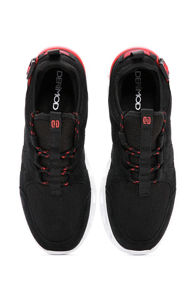 Erkek Siyah Bağcıklı Kalın Tabanlı Deri Sneaker 24sfd694414 - 8